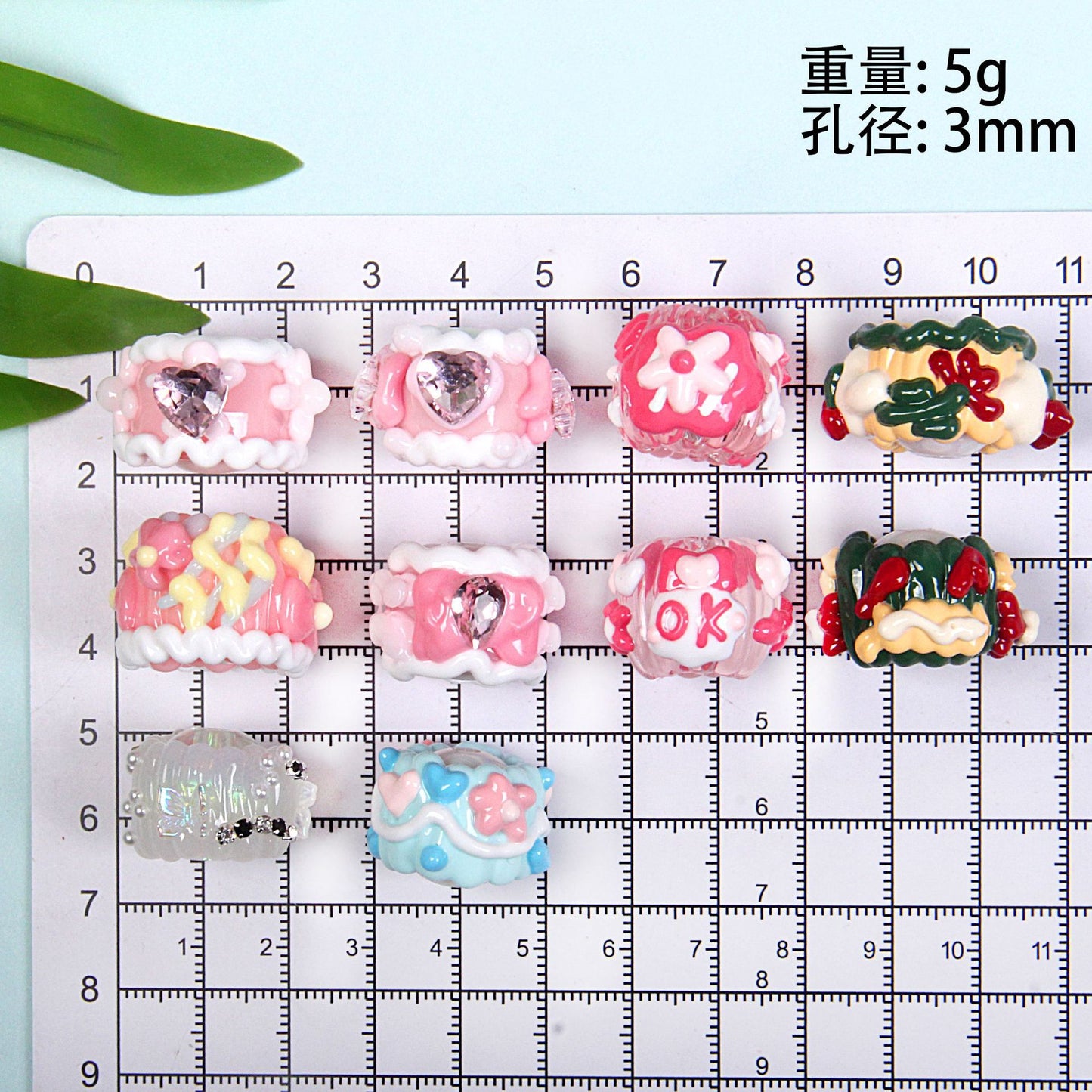 Cute Handmade Cream Heart Flower Beads