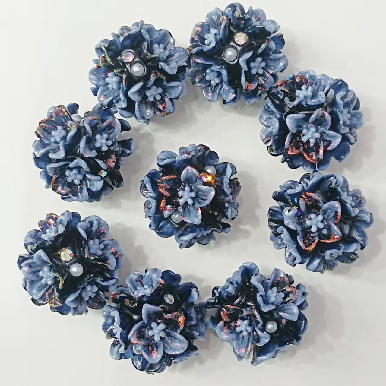 Luminous Rose Beads 3D Gradient Flower Pearl Beads
