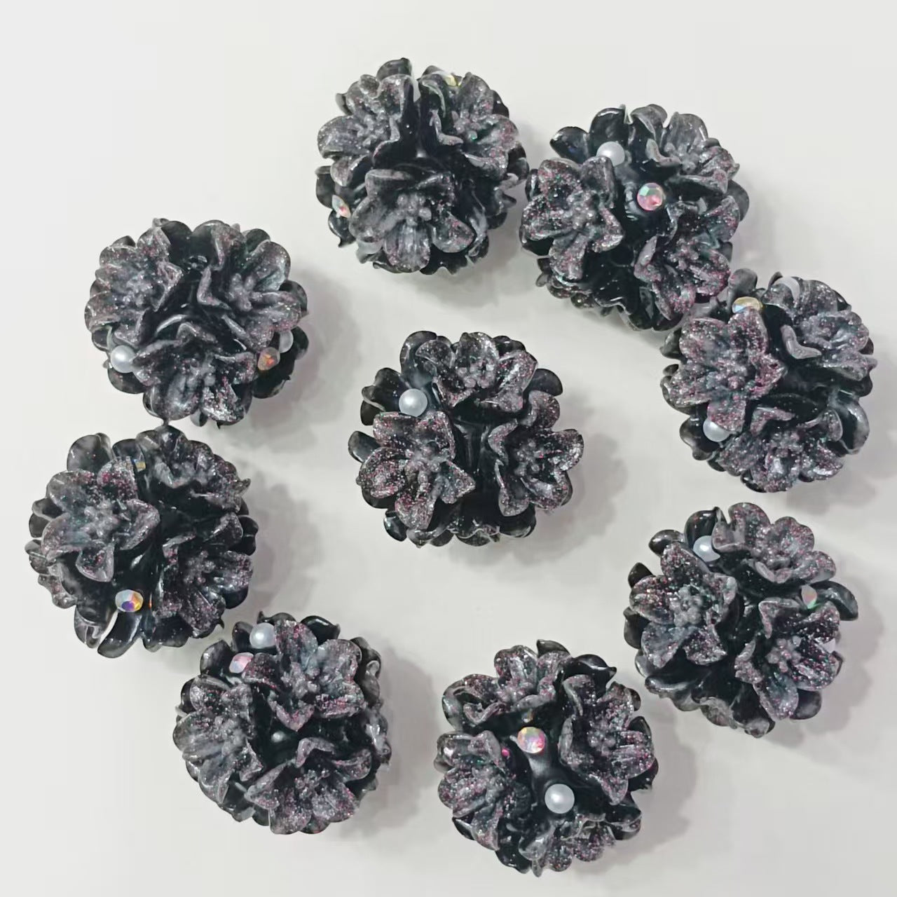 Luminous Rose Beads 3D Gradient Flower Pearl Beads