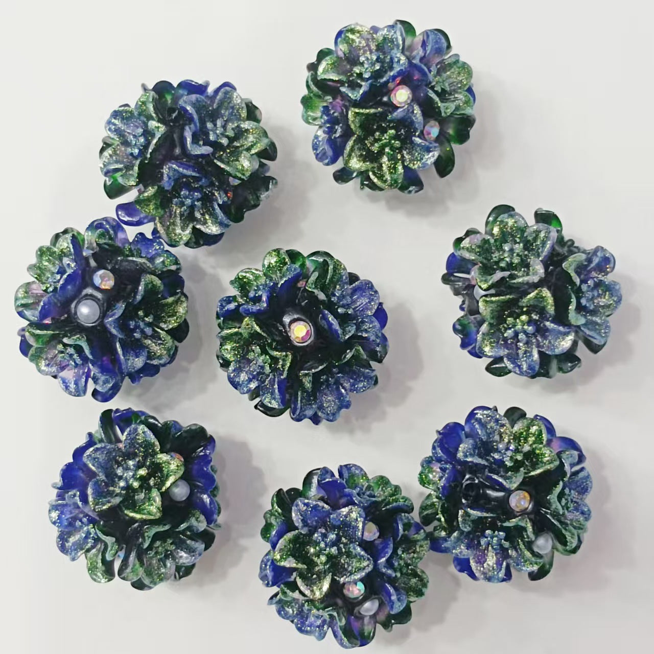 Luminous Rose Beads 3D Gradient Flower Pearl Beads