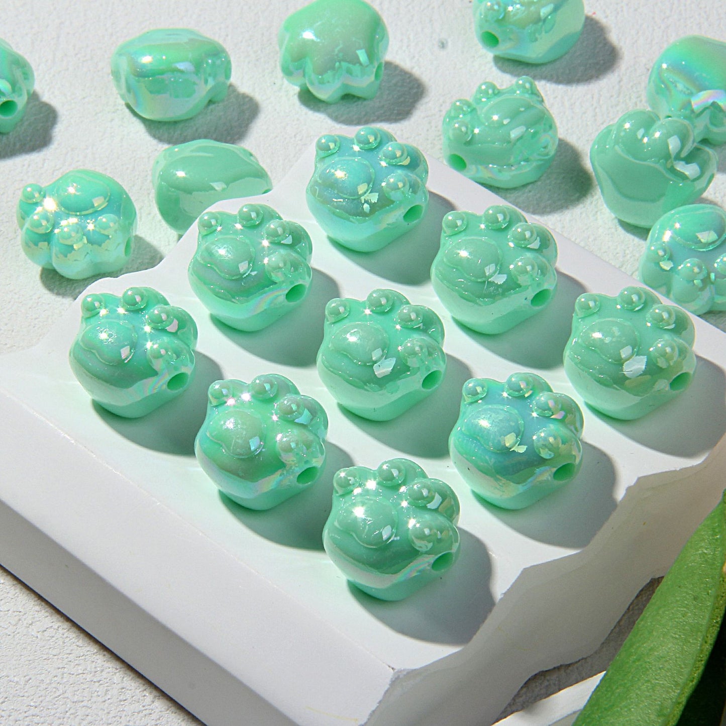 Aurora Cat Paw Beads Cute Cartoon Paw Spacer Beads