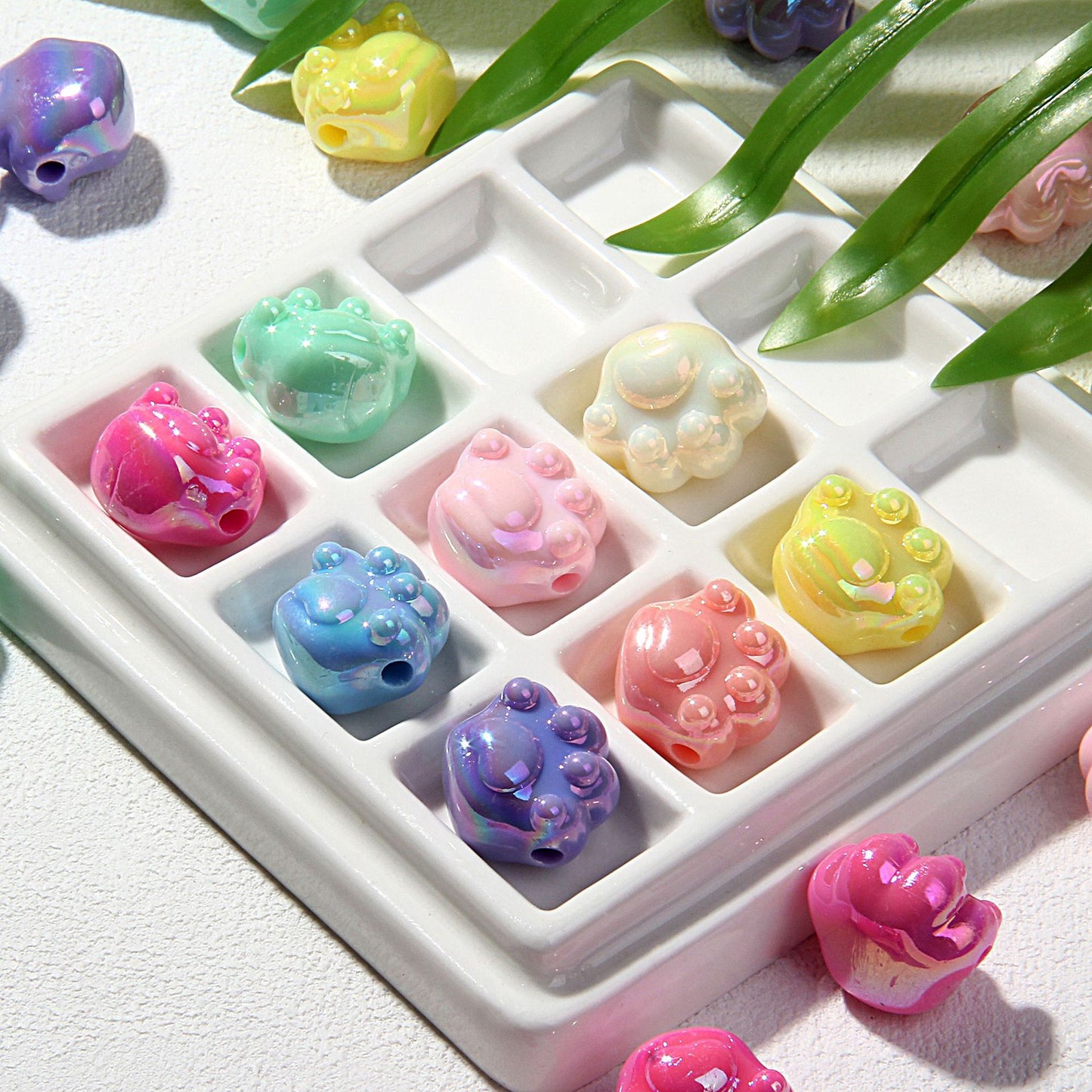 Aurora Cat Paw Beads Cute Cartoon Paw Spacer Beads