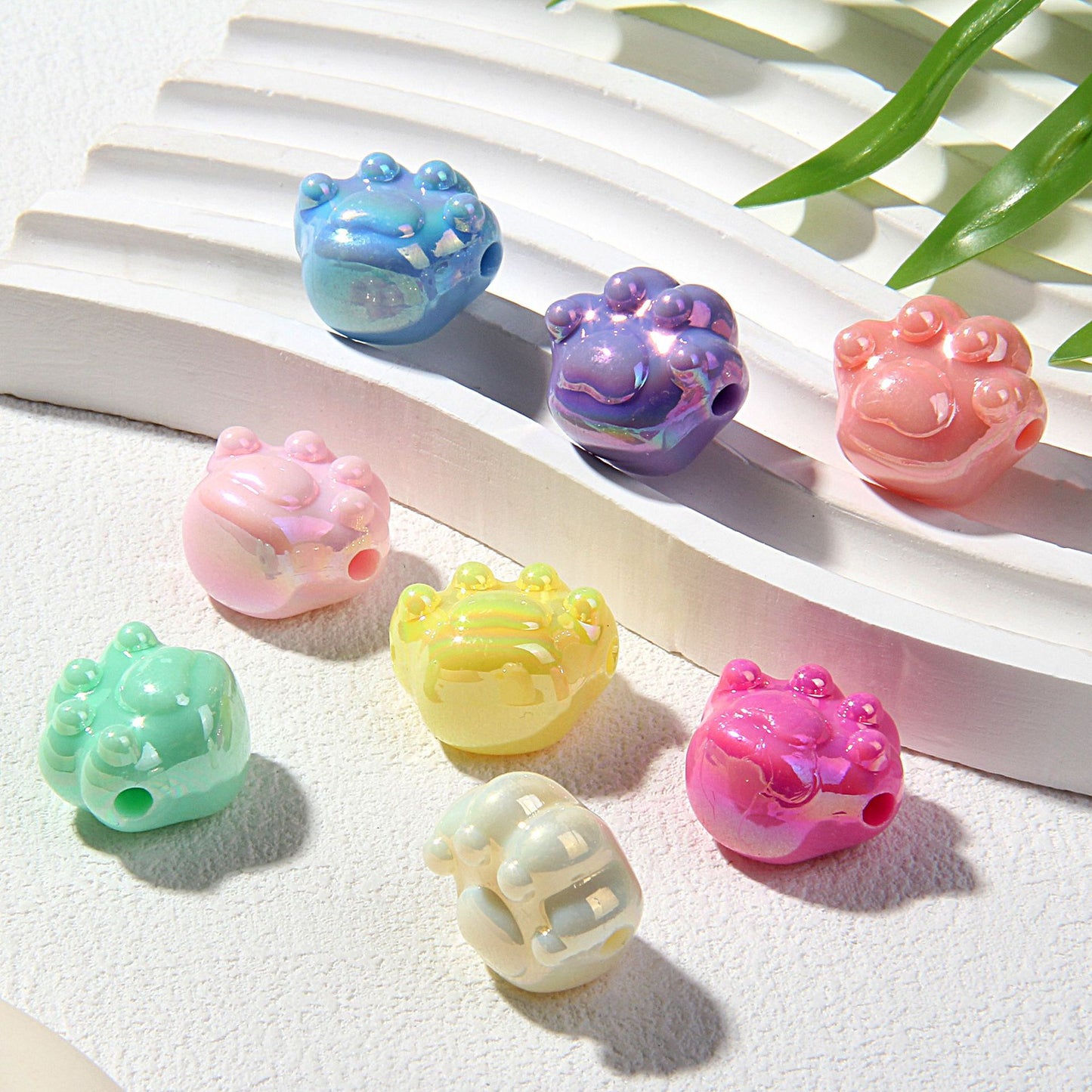 Aurora Cat Paw Beads Cute Cartoon Paw Spacer Beads