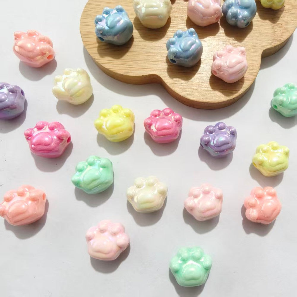 Aurora Cat Paw Beads Cute Cartoon Paw Spacer Beads