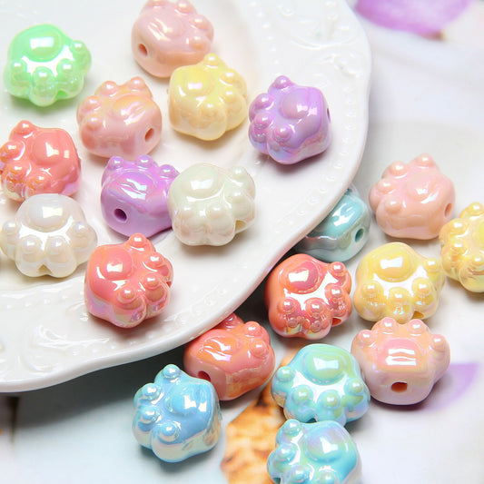 Aurora Cat Paw Beads Cute Cartoon Paw Spacer Beads